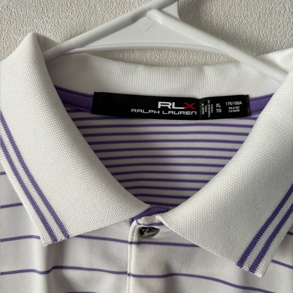 RLX Woman’s | White and Purple Wyndham championship Striped Polo Shirt | Size XL - Picture 2 of 6